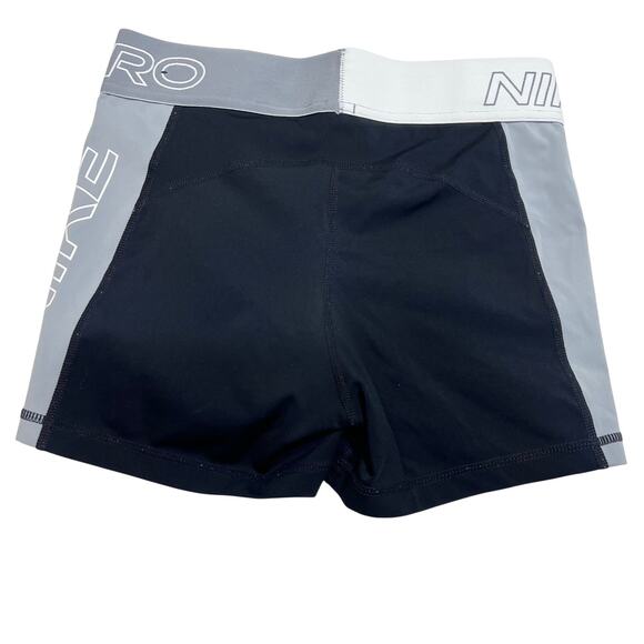 Nike Pro Shorts Women Medium Black White Gray Spandex Dri-Fit Compression Used - Picture 2 of 4